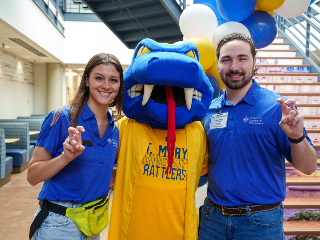 Rattlerman and two St. Mary's Alumni