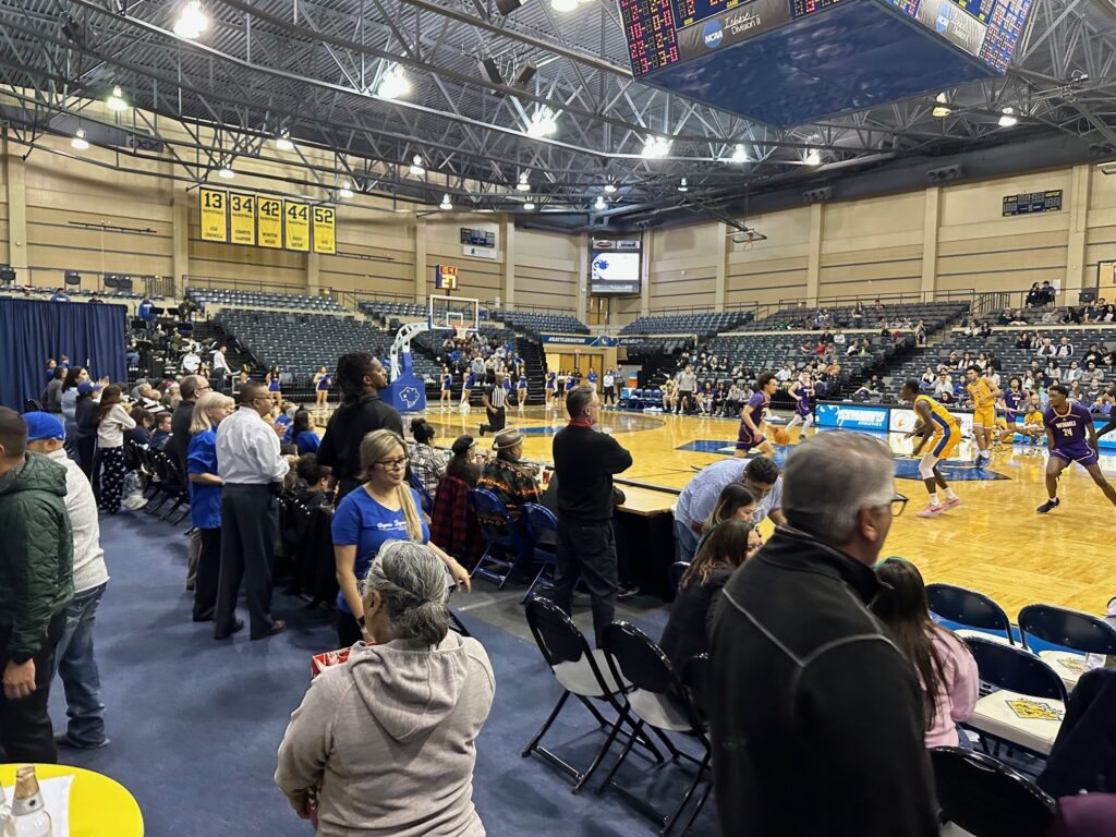 St. Mary's Basketball team on the court